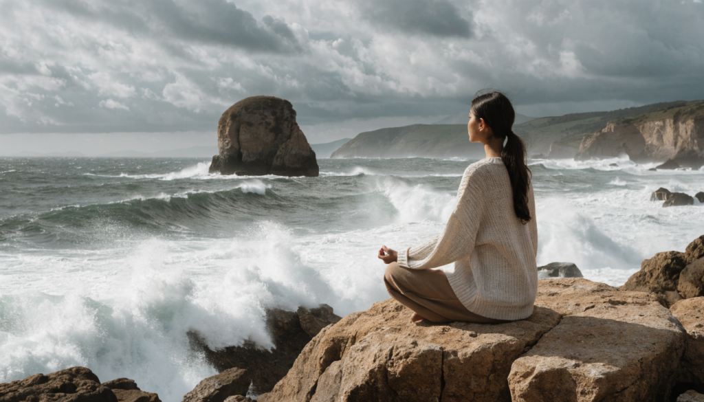 mindfulness practices in treatment — editorial photograph, wide landscape composition